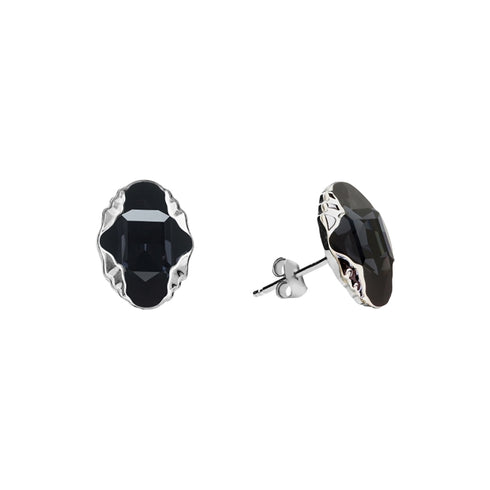 Sudraba auskari "Delia (Graphite Lite Chrome)" ar Swarovski™ kristāliem